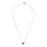 Necklace with Grey Freshwater Ming Pearl Ø 11/12 mm in 18Kt White Gold Plated 925 Silver