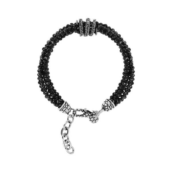 Multi-strand Bracelet with Black Spinel and Octopus Tentacles Element