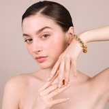 Bracciale Maglia San Marco Martellata in Argento 925 placcato Oro Giallo 18Kt