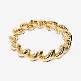 Hammered San Marco Jersey Bracelet in 18Kt Yellow Gold Plated 925 Silver