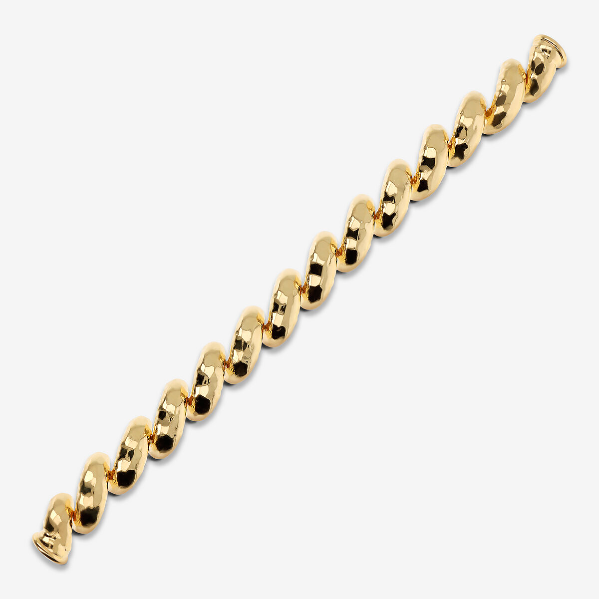 Hammered San Marco Jersey Bracelet in 18Kt Yellow Gold Plated 925 Silver