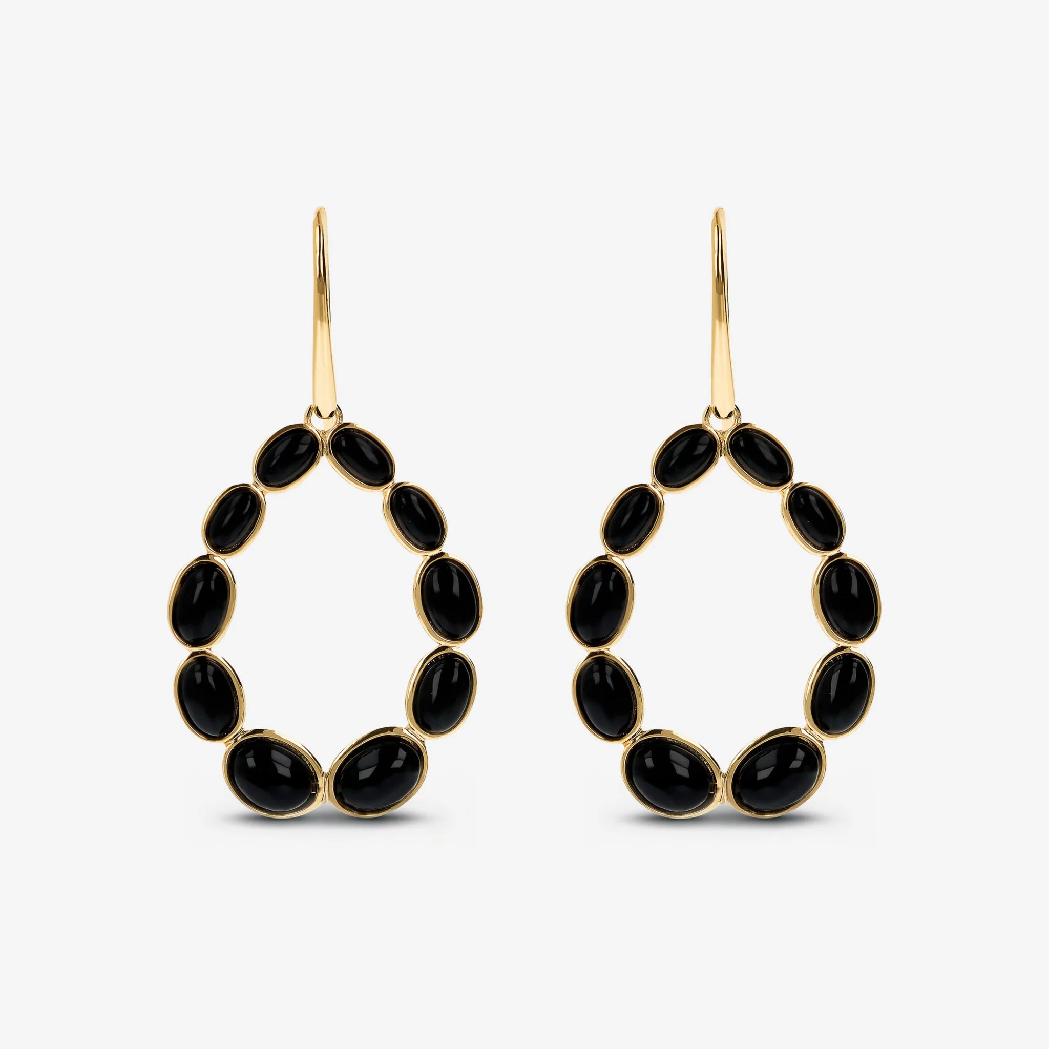 Boucles d'oreilles pendantes en argent 925 plaqué or jaune 18Kt avec pierres naturelles
