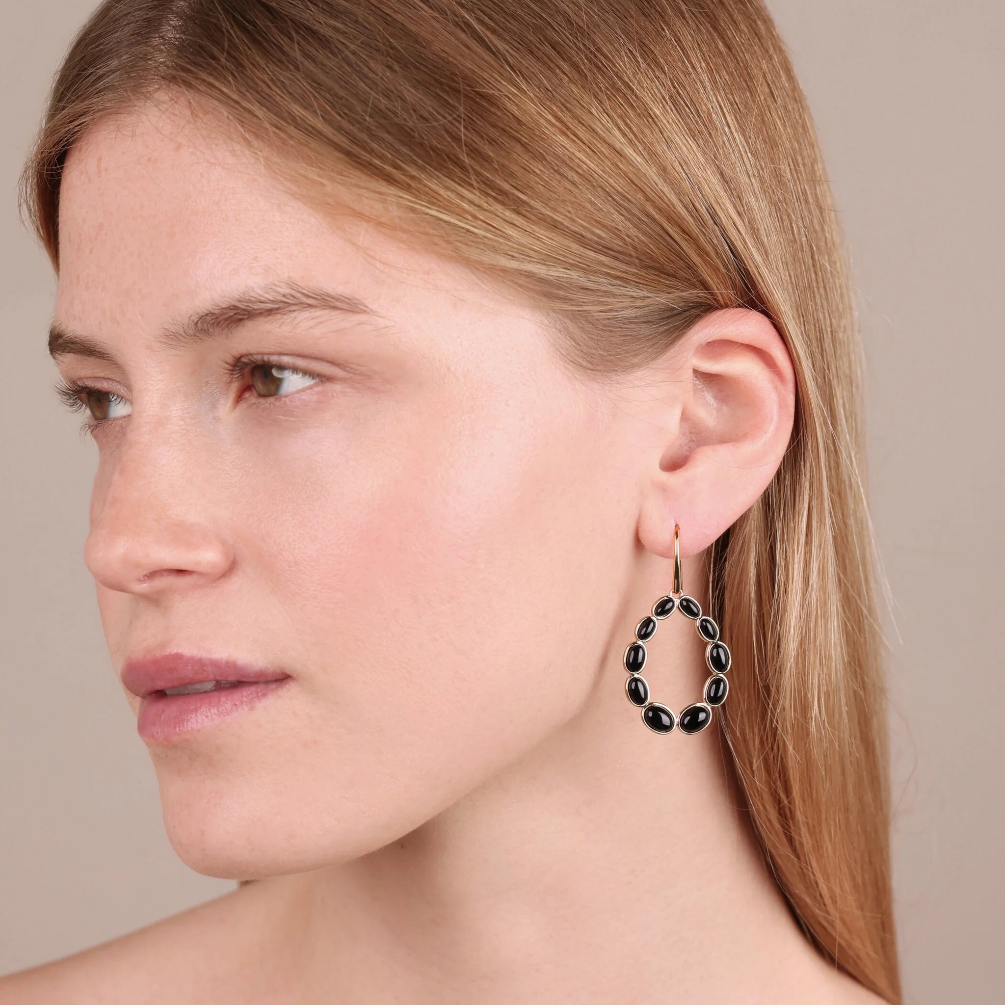 Boucles d'oreilles pendantes en argent 925 plaqué or jaune 18Kt avec pierres naturelles