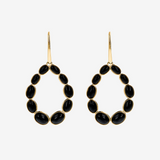 Boucles d'Oreilles Pendantes Gouttes en Argent 925 Plaqué Or Jaune 18 Carats avec Pierres Naturelles