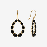 Boucles d'Oreilles Pendantes Gouttes en Argent 925 Plaqué Or Jaune 18 Carats avec Pierres Naturelles