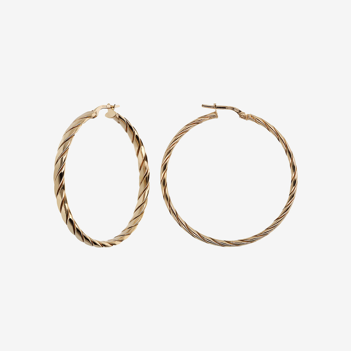 Twisted Hoop Earrings in 18Kt Yellow Gold Plated 925 Silver