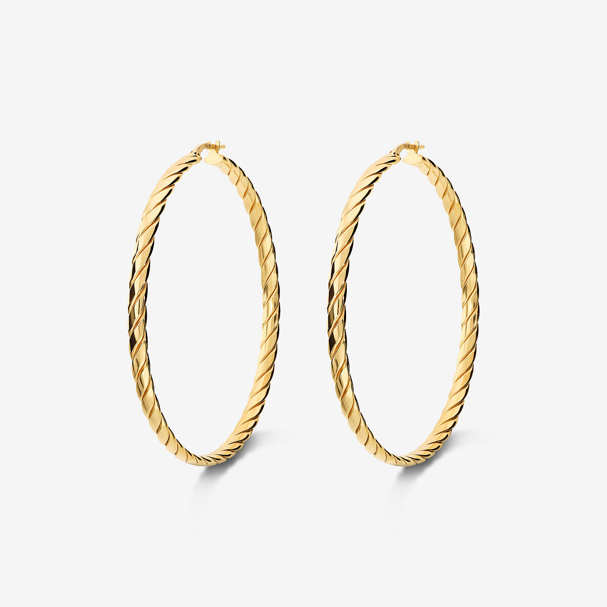 Twisted Hoop Earrings in 18Kt Yellow Gold Plated 925 Silver