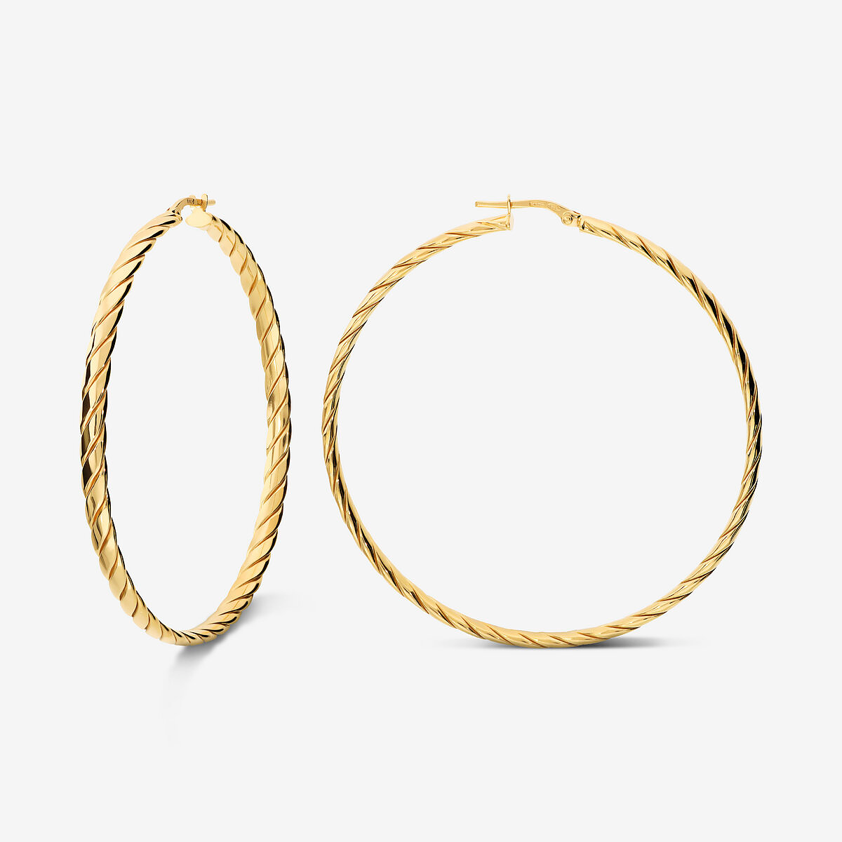 Twisted Hoop Earrings in 18Kt Yellow Gold Plated 925 Silver