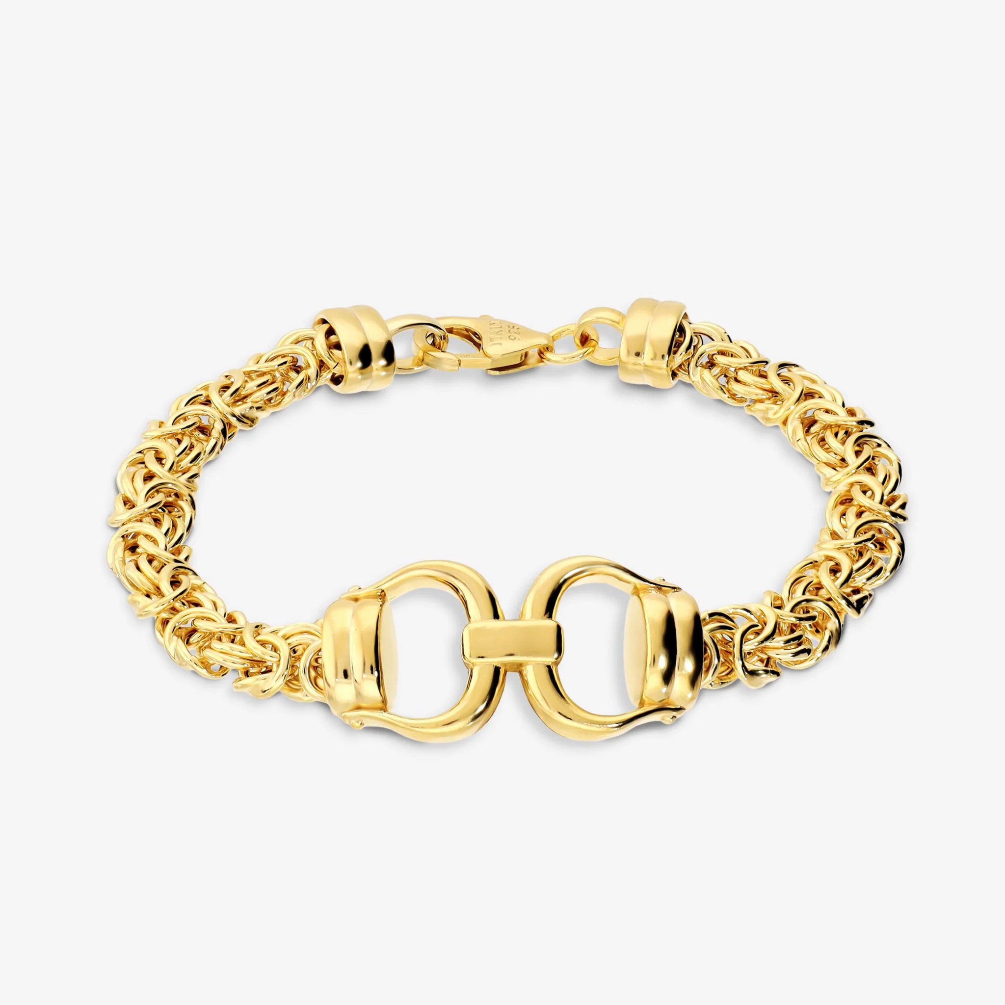 PLANETYS Bracciale Uomo/Donna Maglia Bismarck In Argento 925 Placcato Oro Giallo 18kt - Larghezza 1,8mm, Ipoallergenico