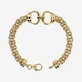 Byzantine Link Bracelet with Horseshoe in 18Kt Yellow Gold Plated 925 Silver