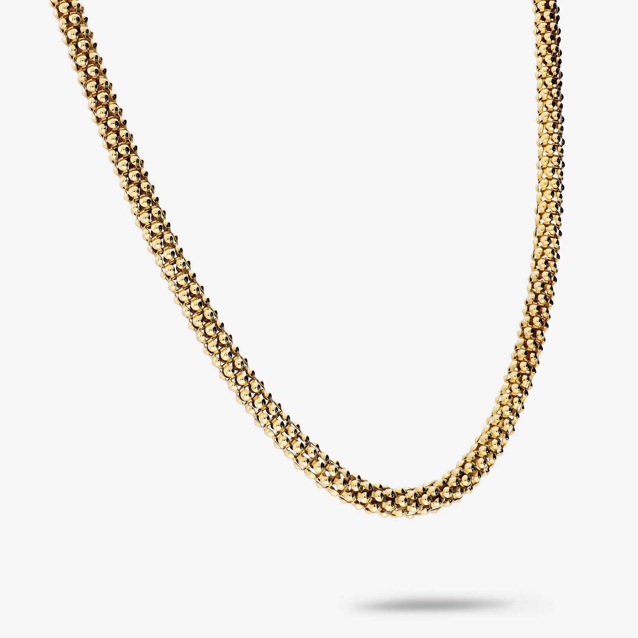 Collier Popcorn en argent 925 plaqué or jaune 18Kt
