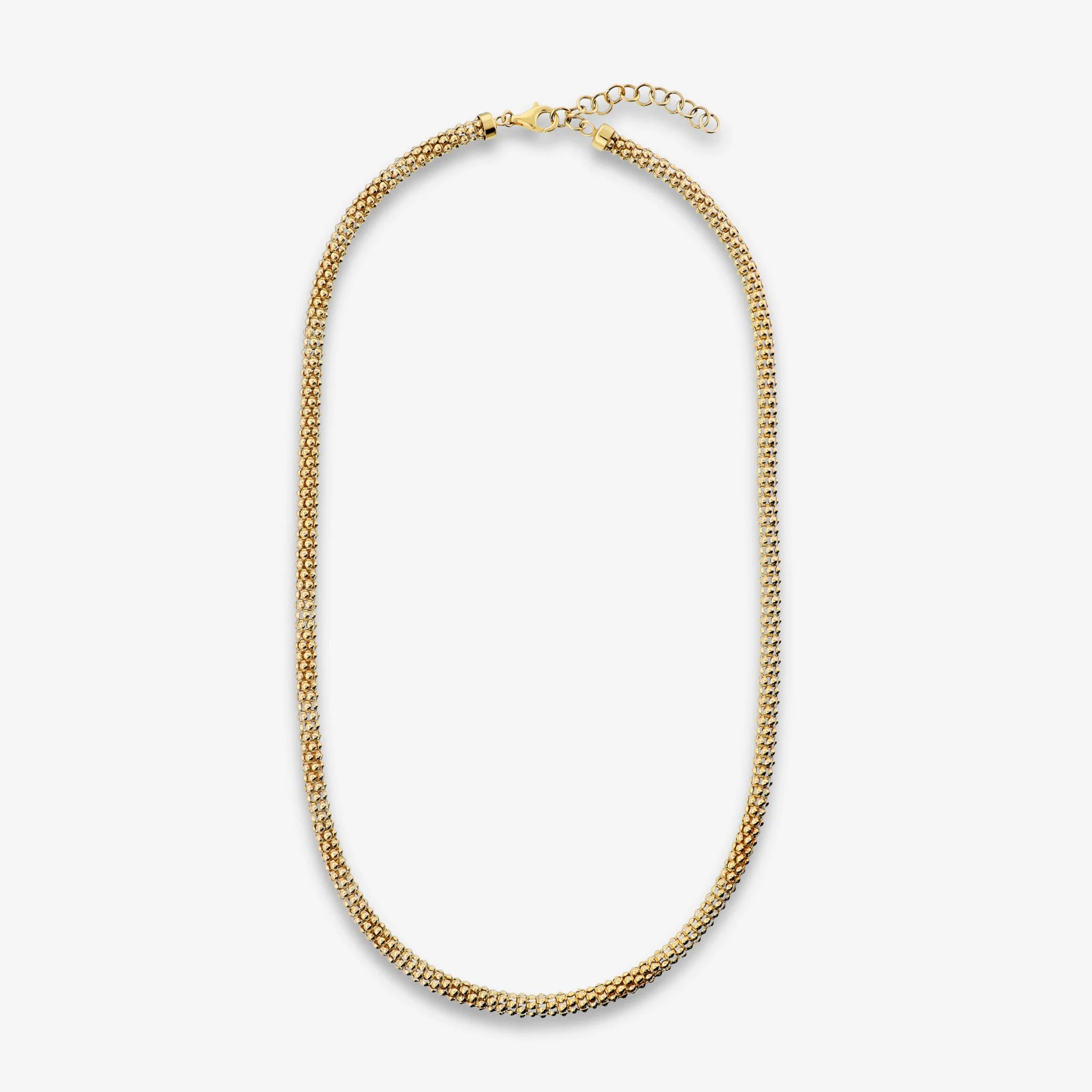 Collier Popcorn en argent 925 plaqué or jaune 18Kt