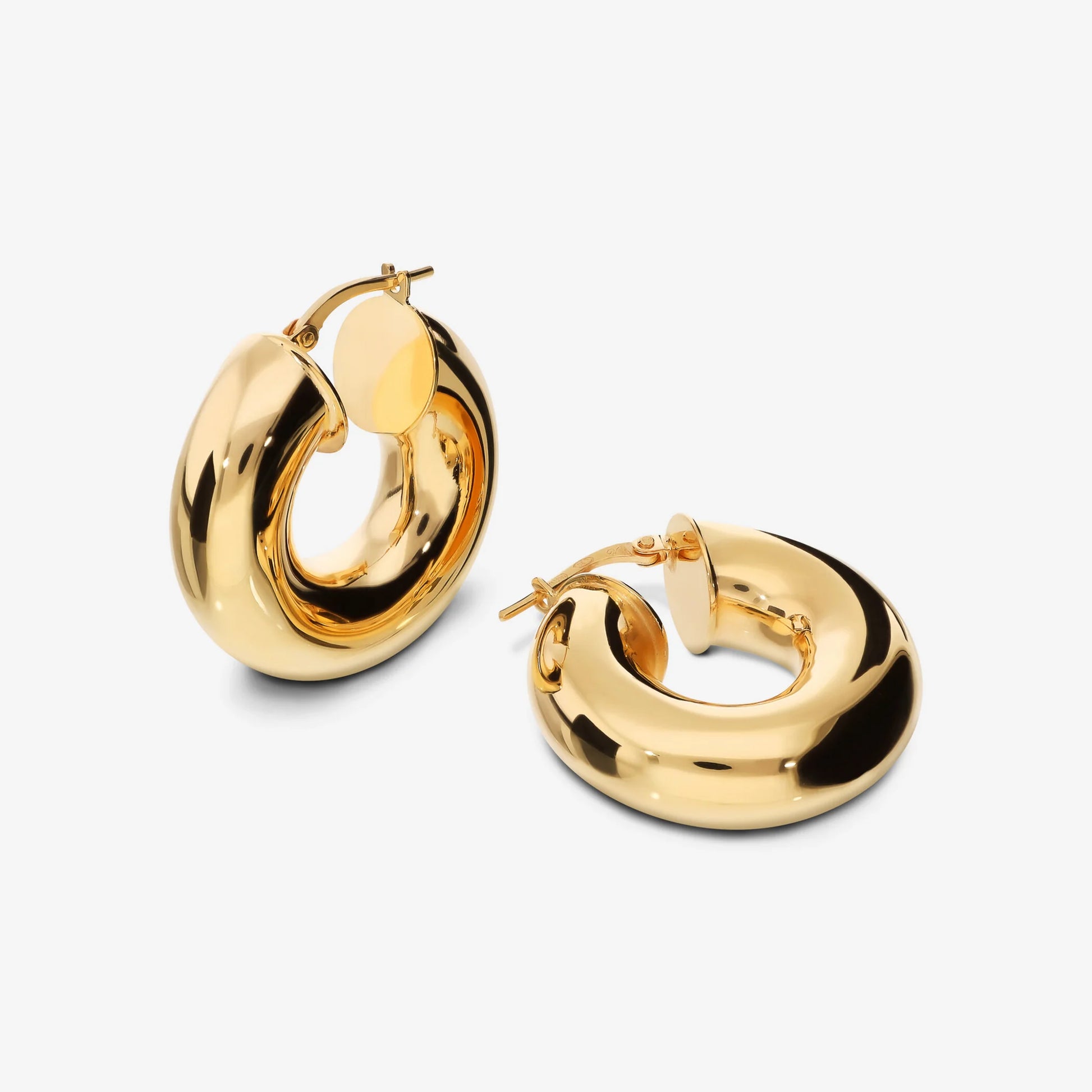 Boucles d'oreilles Maxi en argent 925 plaqué or jaune 18Kt