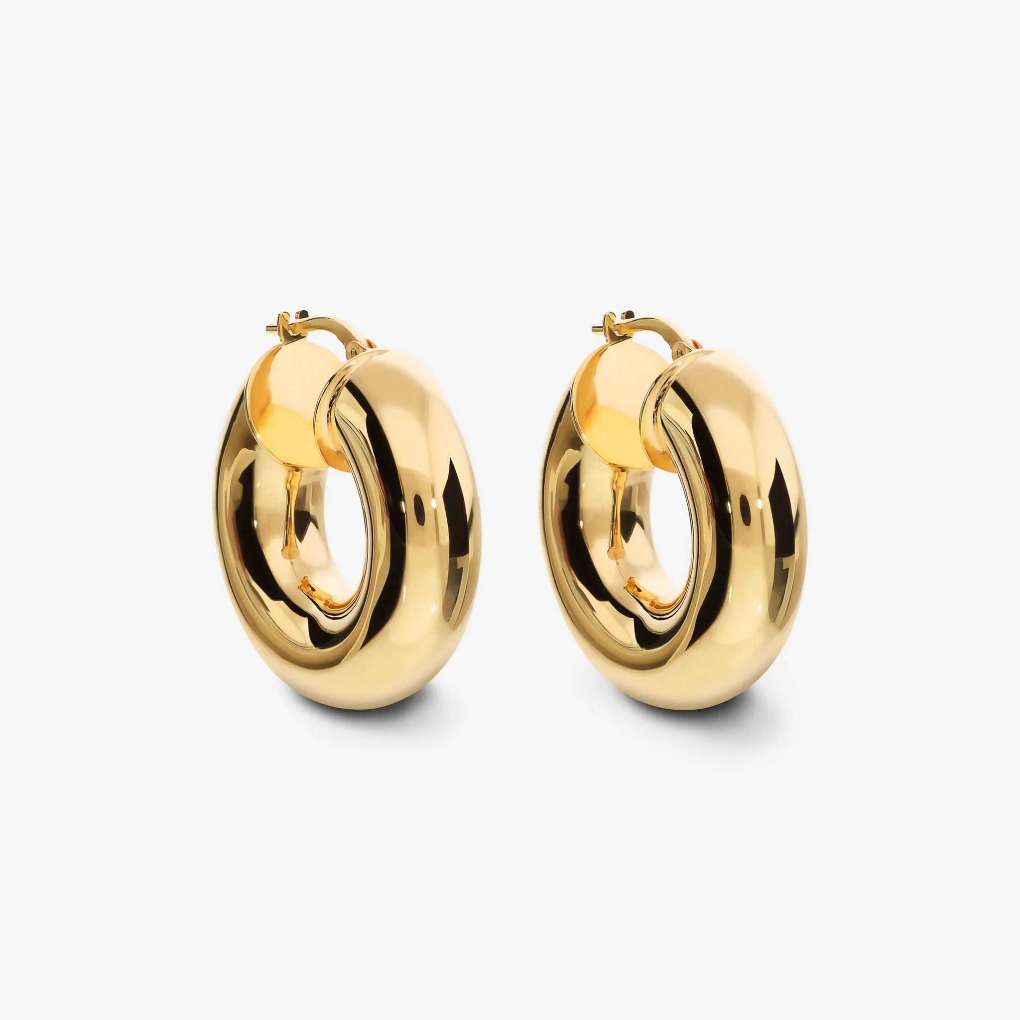 Maxi Hoop Earrings in 925 Sterling Silver 18Kt Yellow Gold Plated