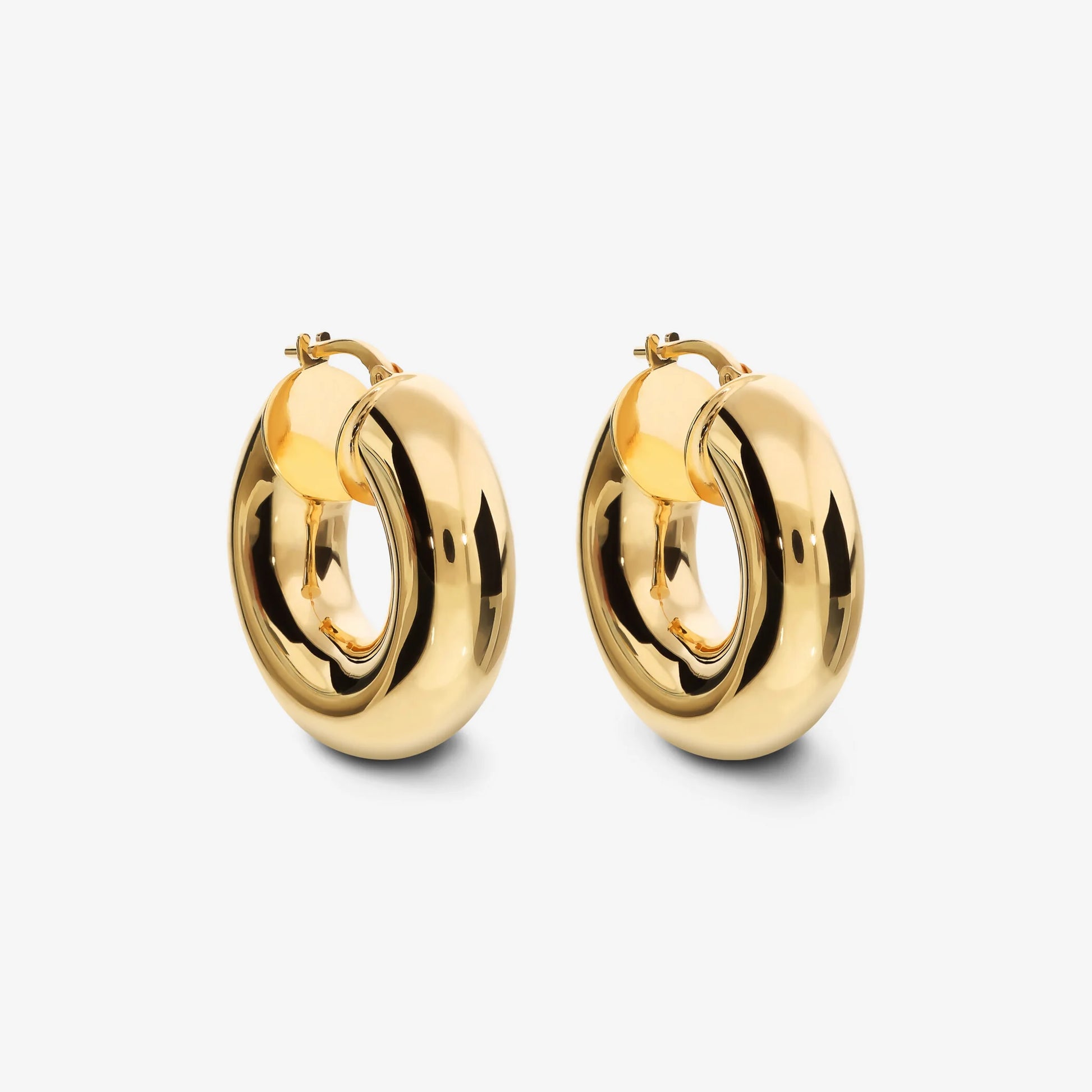 Maxi Hoop Earrings in 925 Sterling Silver 18Kt Yellow Gold Plated