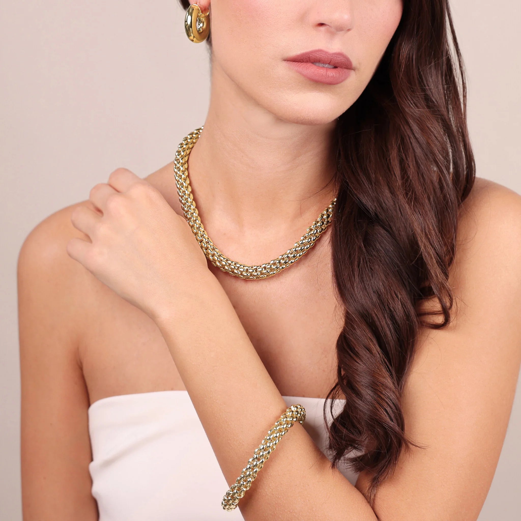 Maxi Hoop Earrings in 925 Sterling Silver 18Kt Yellow Gold Plated