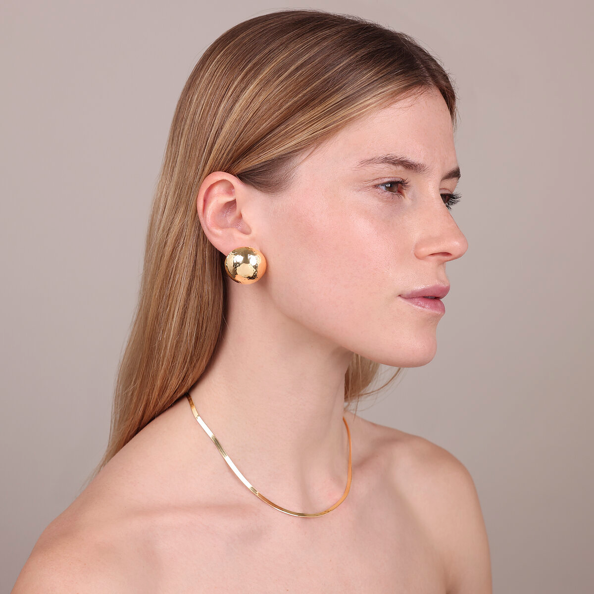 Orecchini a Sfera Martellati in Argento 925 placcato Oro Giallo 18Kt