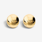 Orecchini a Sfera Martellati in Argento 925 placcato Oro Giallo 18Kt