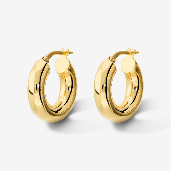 Orecchini a Cerchio in Argento 925 placcato Oro Giallo 18Kt