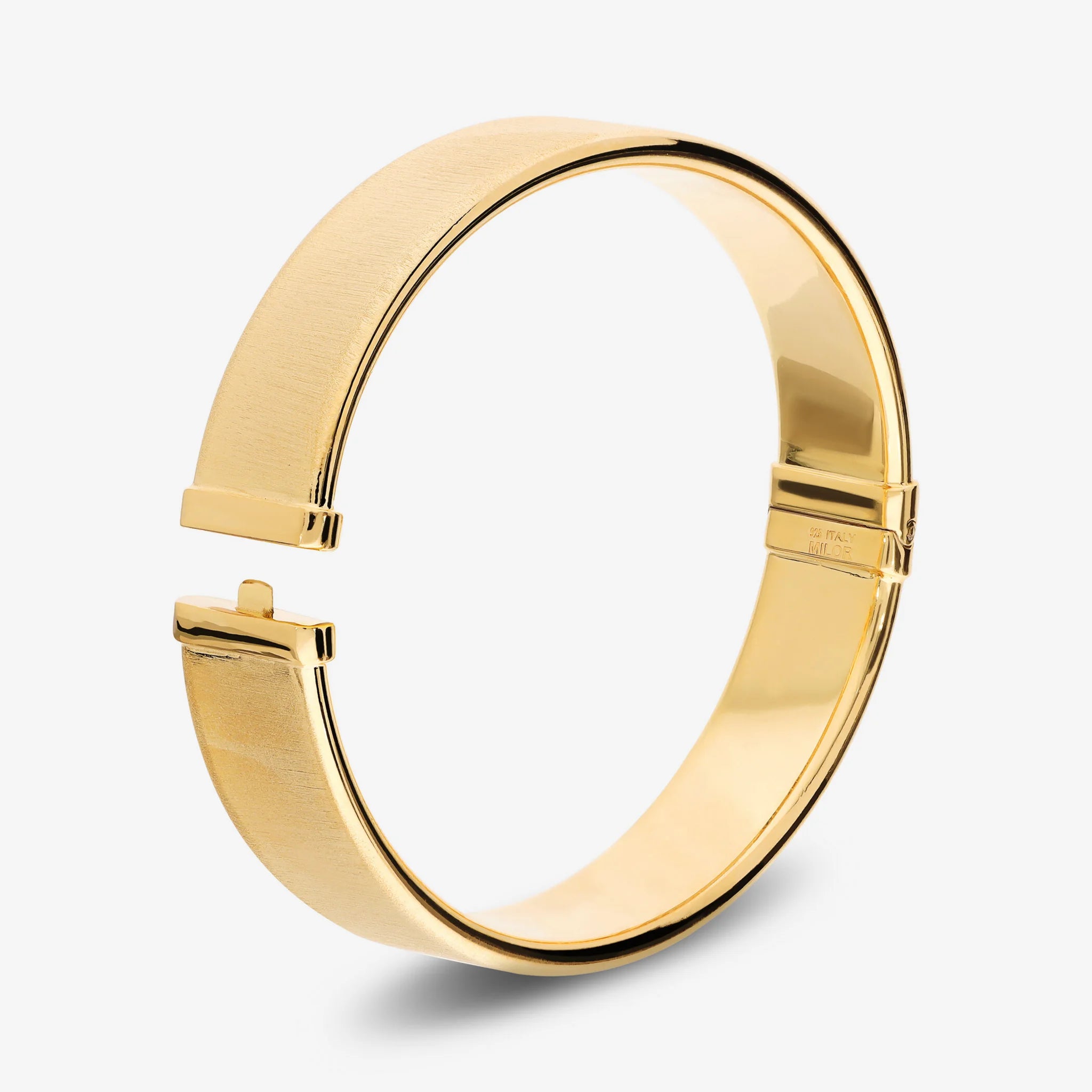 Silver 925 18Kt Yellow Gold Plated Rigid Satin Bracelet