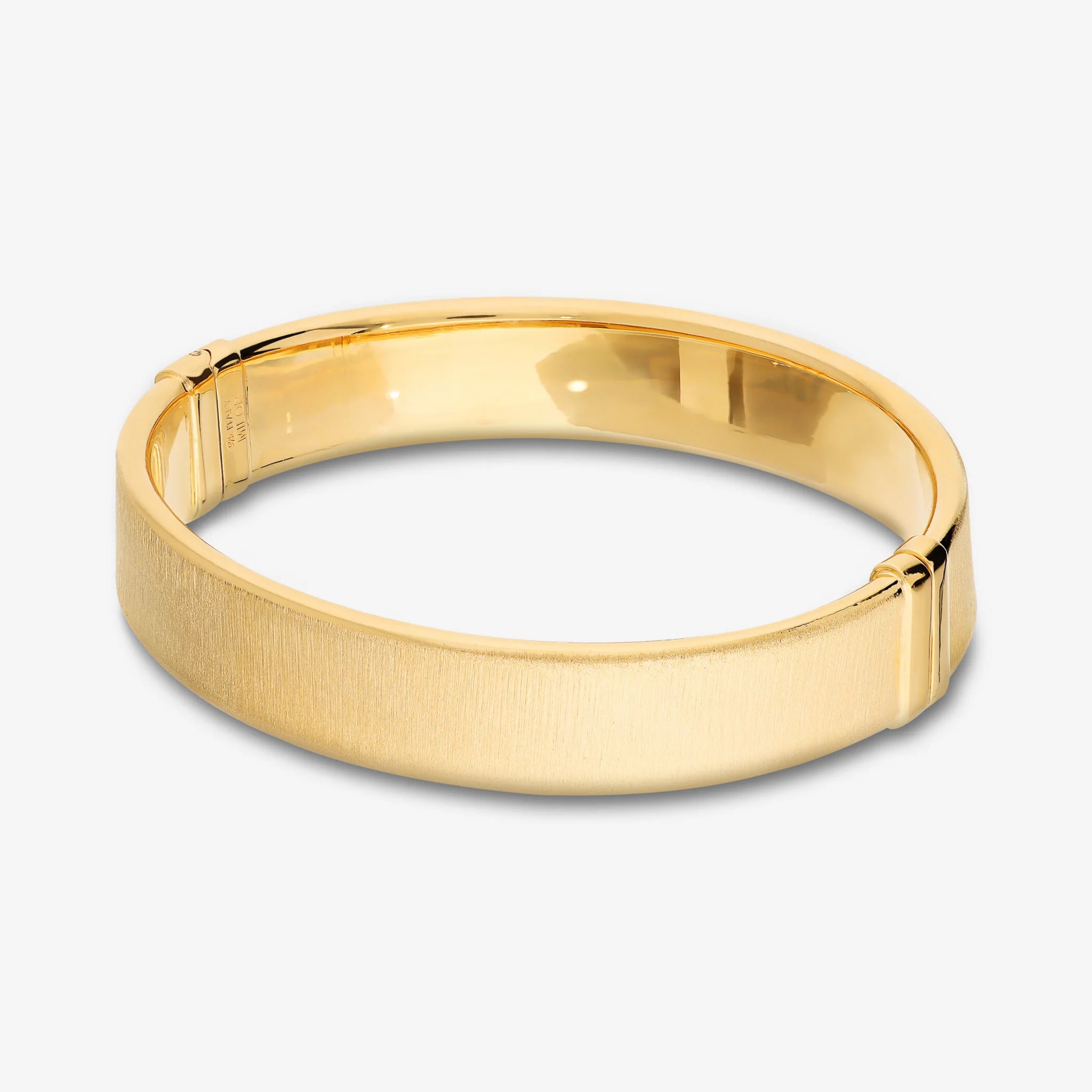 Silver 925 18Kt Yellow Gold Plated Rigid Satin Bracelet