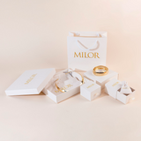 Satin Finished Rigid Bracelet in 925 Silver plated with 18Kt Yellow Gold
