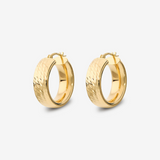 Orecchini a Cerchio Diamantati in Argento 925 placcato Oro Giallo 18Kt