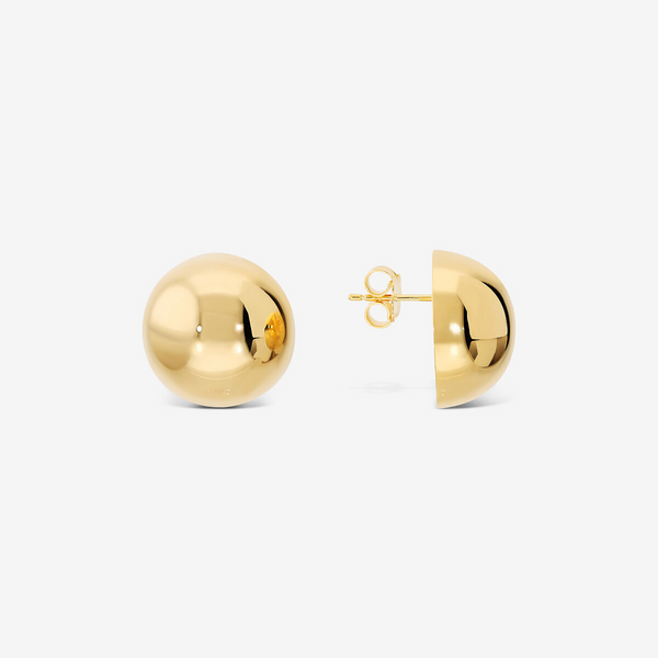 Orecchini a Sfera Lucidi in Argento 925 placcato Oro Giallo 18K