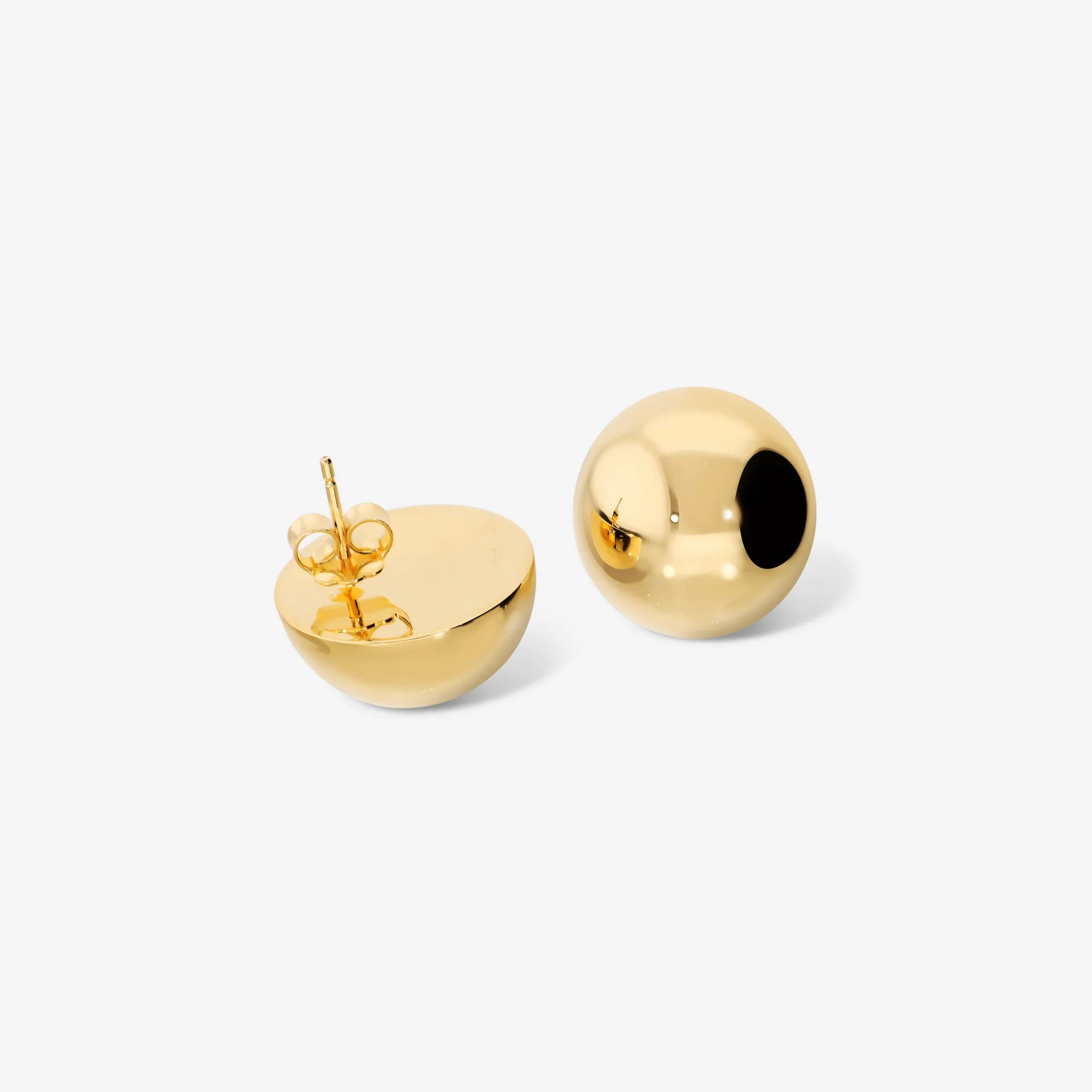 Orecchini a Sfera Lucidi in Argento 925 placcato Oro Giallo 18Kt - 20mm
