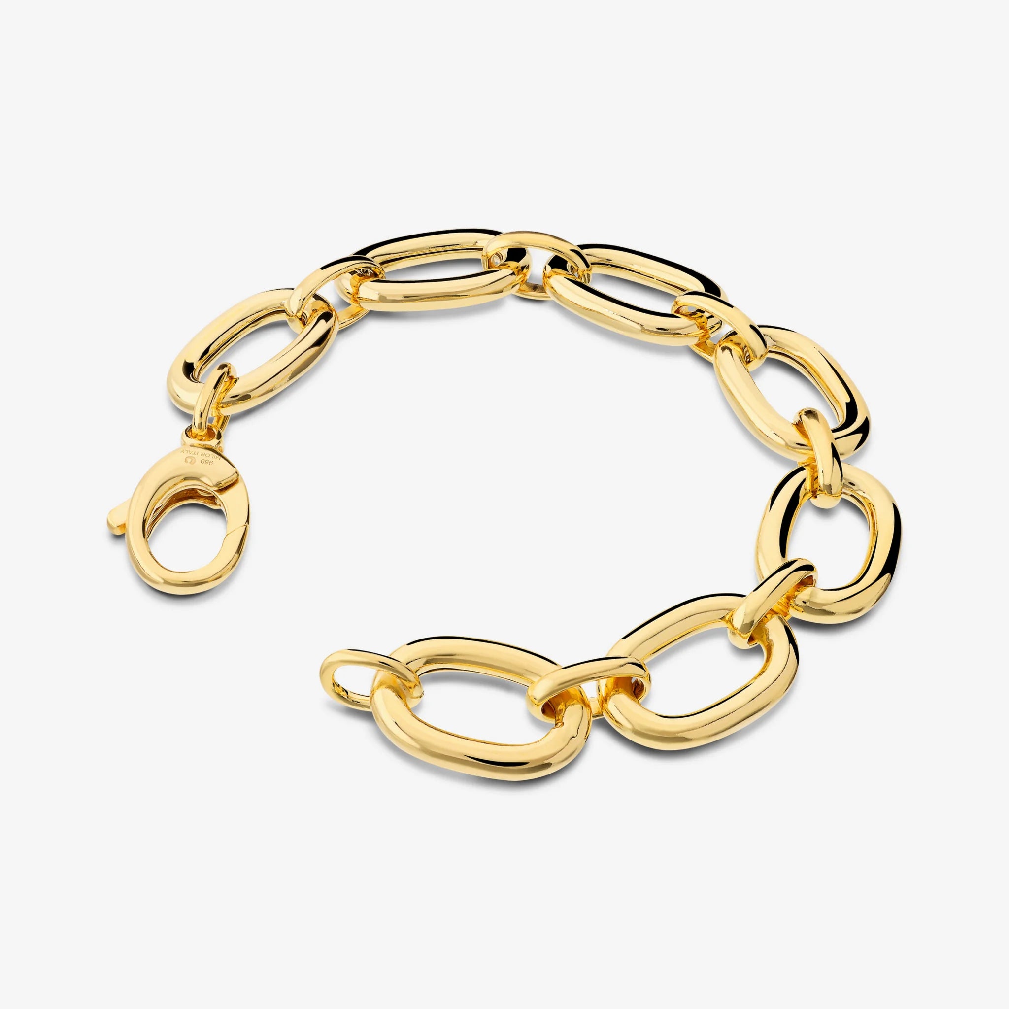 Bracciale Retrò aus 950er Silber mit 18Kt Gelbgoldbeschichtung