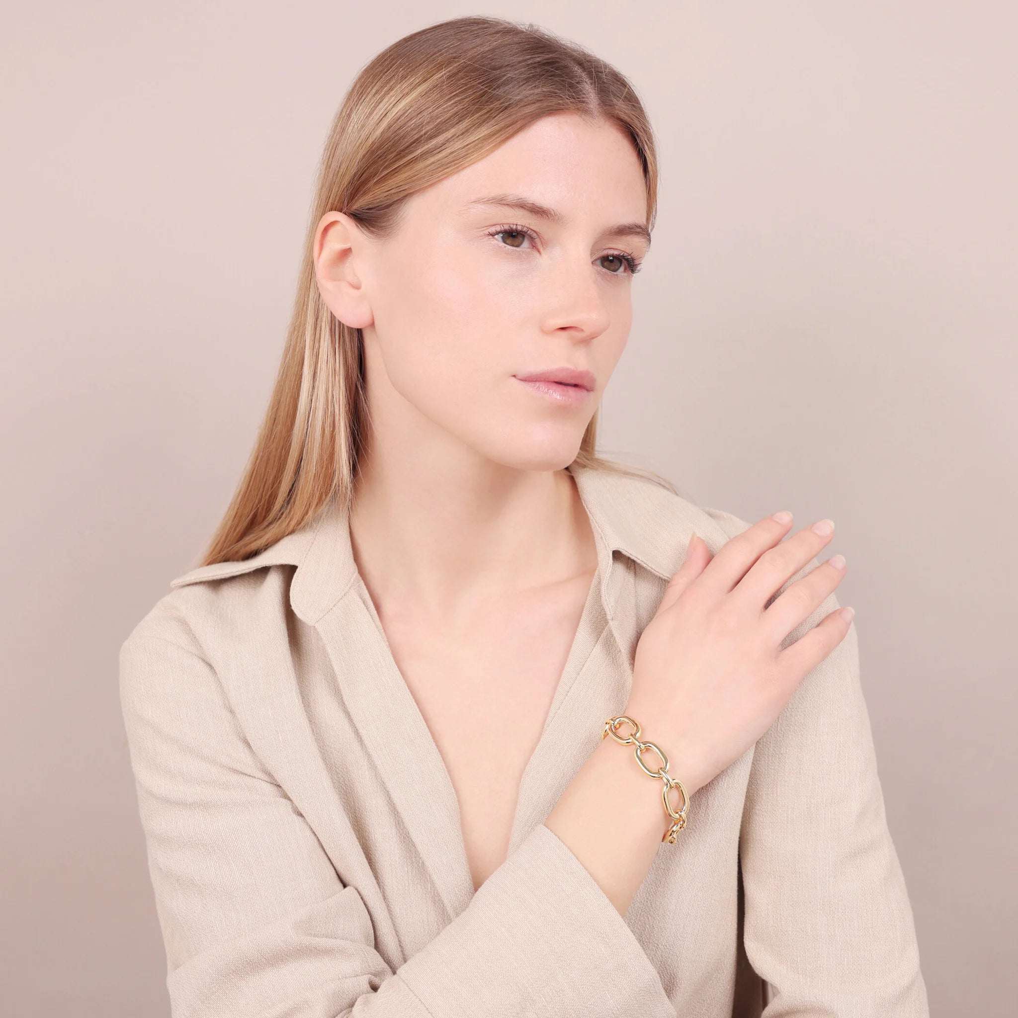 Retro Bracelet in 950 Silver plated with 18Kt Yellow Gold