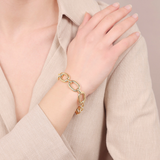 Retro Bracelet in 950 Silver plated with 18Kt Yellow Gold