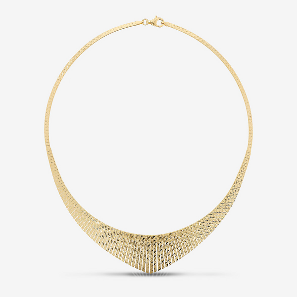Collana Girocollo Diamantata in Argento 925 placcato Oro Giallo 18Kt
