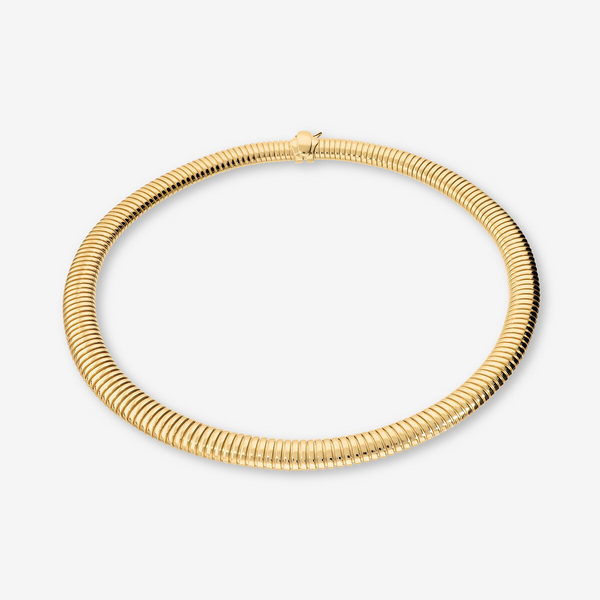 Collana Girocollo Tubogas in Argento 925 placcato Oro Giallo 18Kt