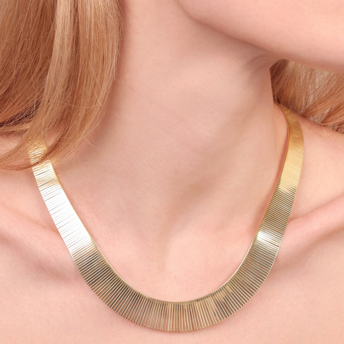 Cleopatra Choker Necklace in 925 Silver Plated with 18Kt Yellow Gold