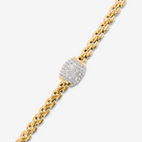 Bracciale Maglia Veneziana in Argento 925 placcato Oro Giallo 18Kt con Pavé di Cubic Zirconia