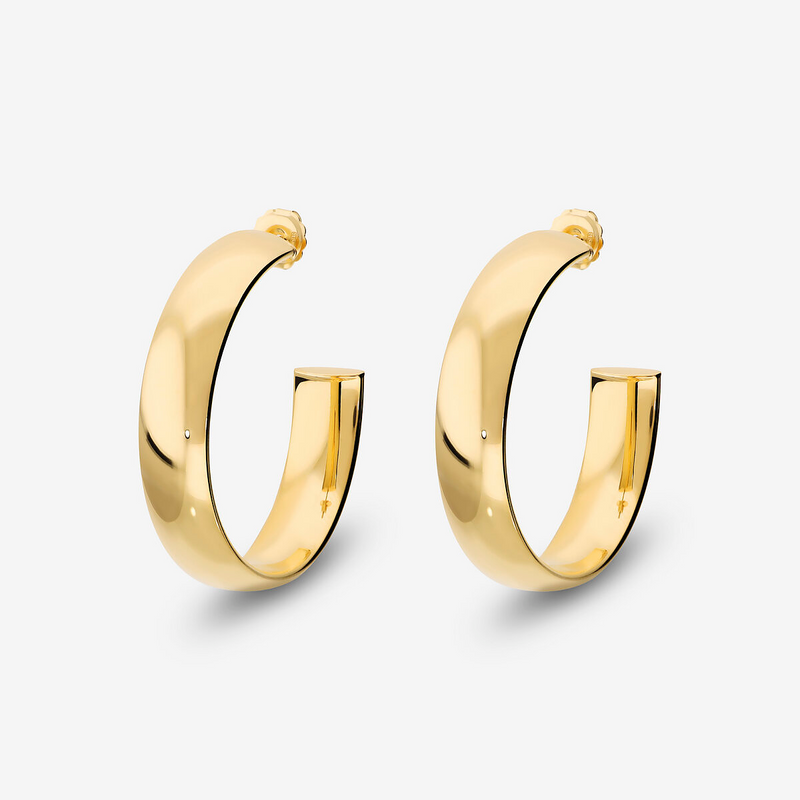 Orecchini Pendenti a Semicerchio in Argento 925 placcato Oro Giallo 18Kt