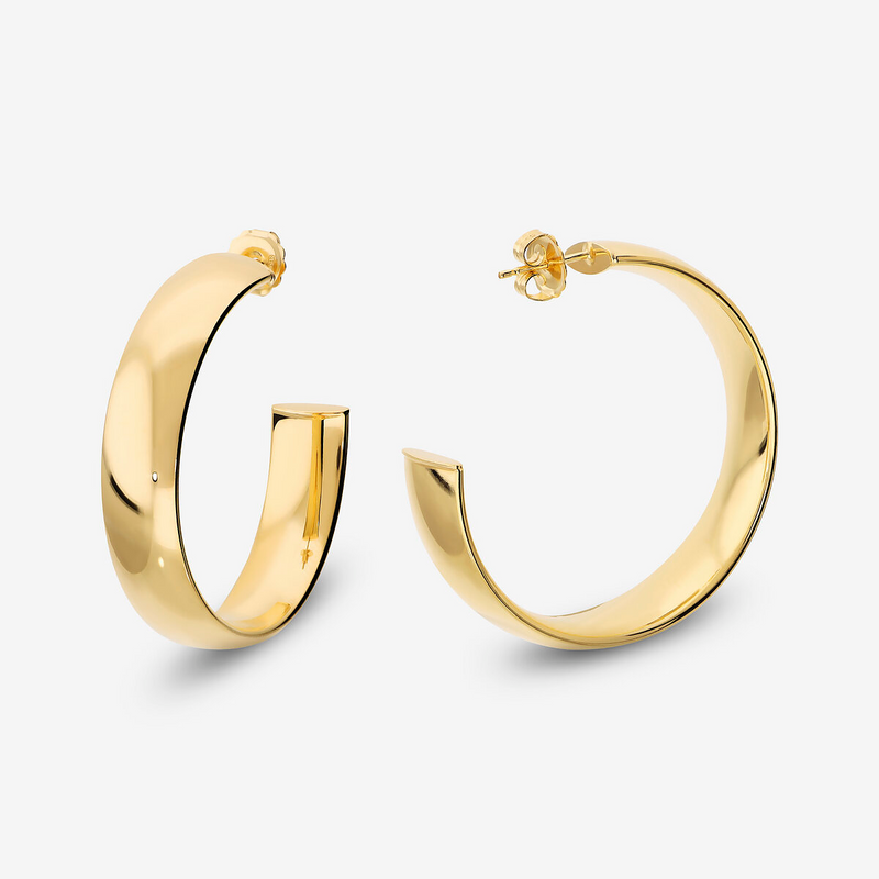 Orecchini Pendenti a Semicerchio in Argento 925 placcato Oro Giallo 18Kt