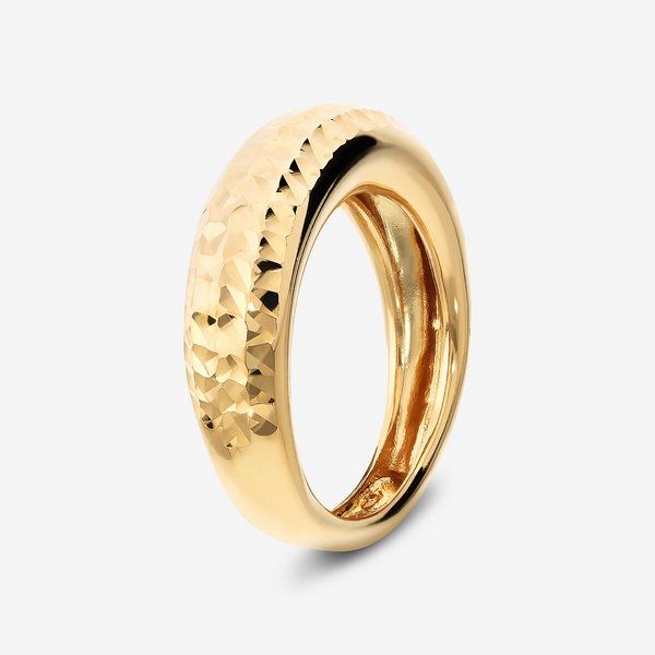 Anello Graduato Diamantato in Argento 925 placcato Oro Giallo 18Kt