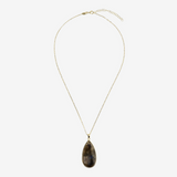 Collier Maille Brillantina en Argent 925 doré à l'or fin 18ct avec Pendentif Goutte de Labradorite Amovible