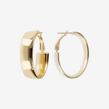 Orecchini a Cerchio Ovali in Argento 925 placcato Oro Giallo 18Kt