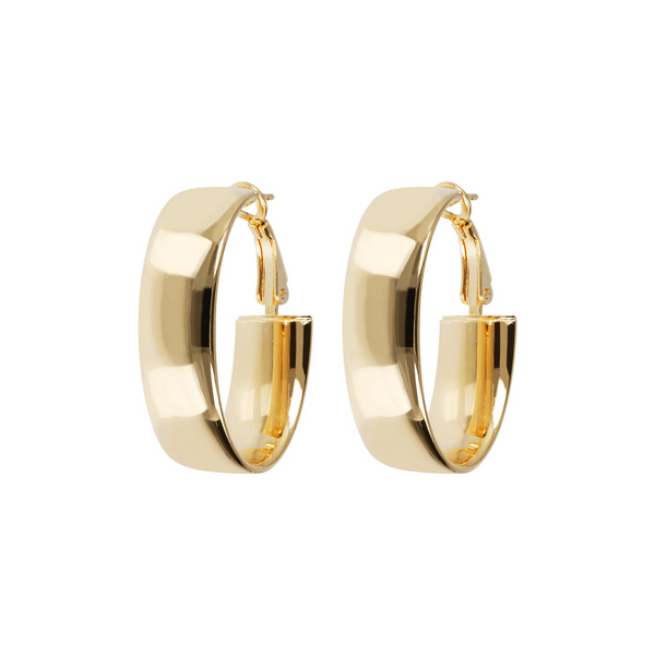 Oval Hoop Earrings in 18Kt Yellow Gold Plated 925 Silver