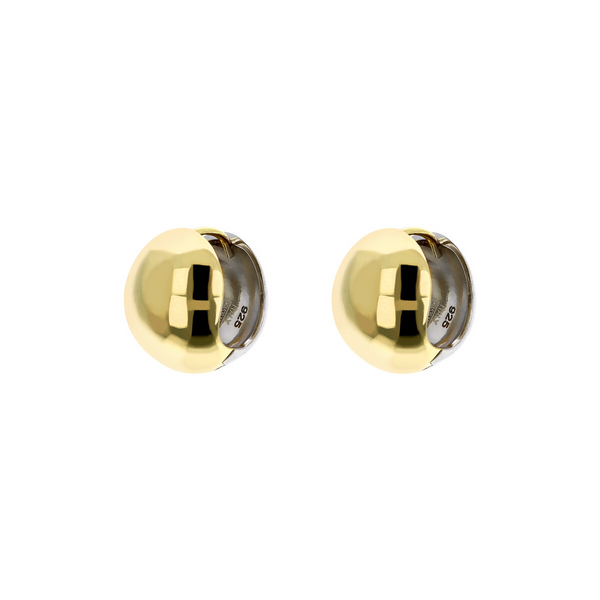 Reversible Spherical Earrings with Double Plating in 18kt yellow and white Gold plated 925 Silver