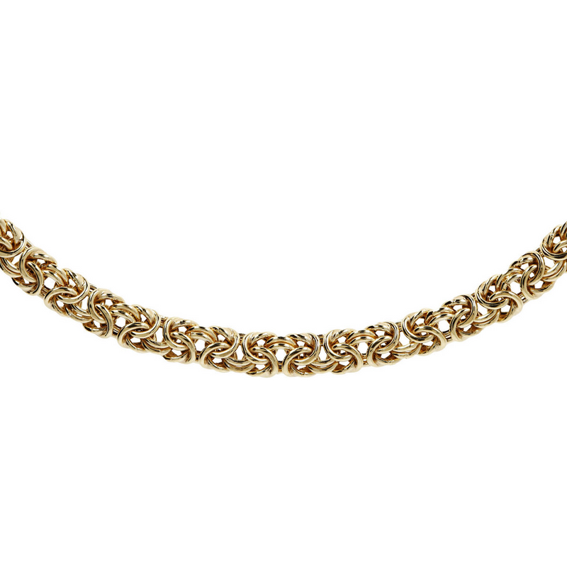 Byzantine Choker Necklace in 18Kt Yellow Gold Plated 925 Silver