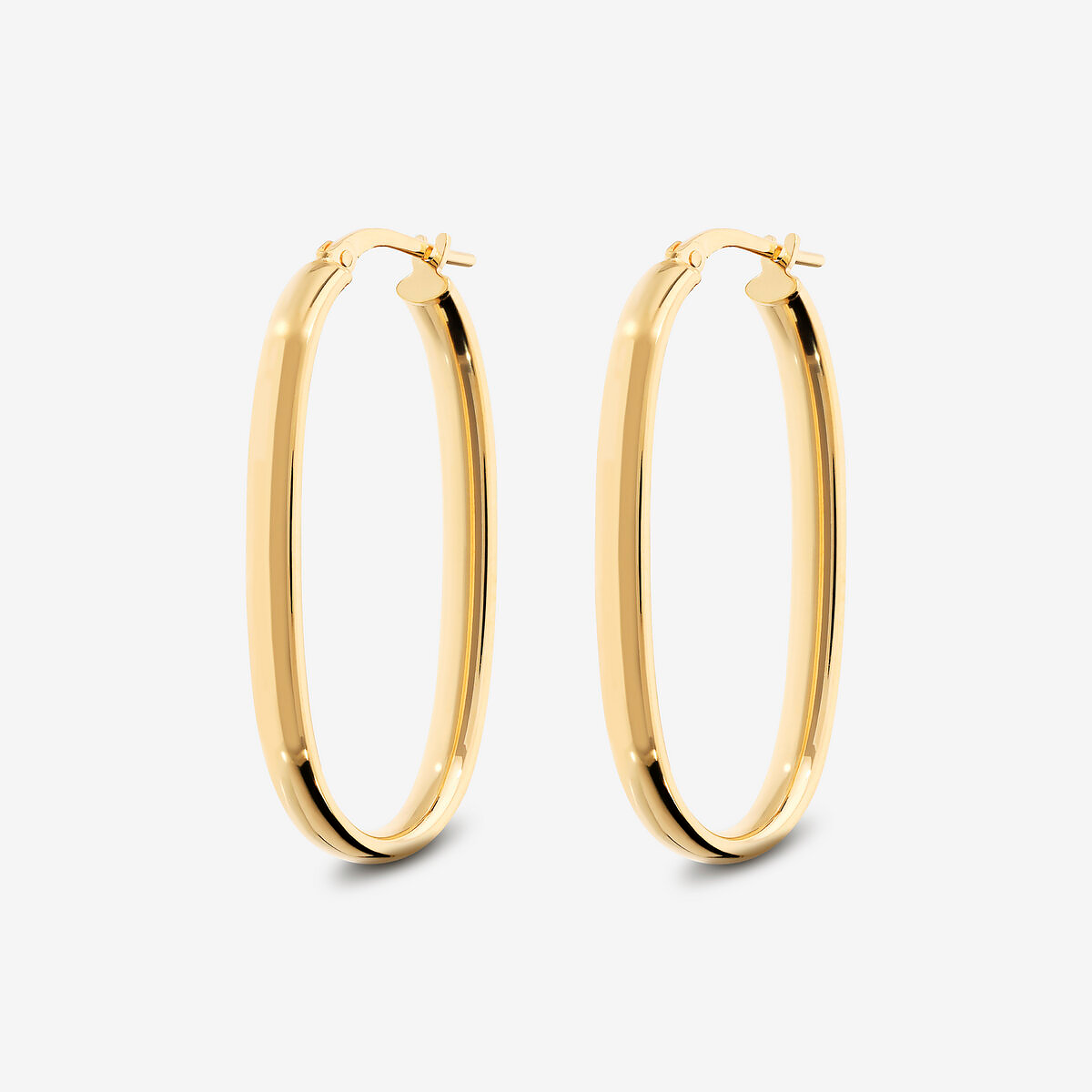 Orecchini Ovali Allungati Small in Argento 925 placcato Oro Giallo 18Kt