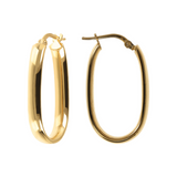 Small Elongated Oval Earrings in 18Kt yellow Gold plated 925 Silver