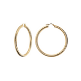 Hoop earrings in 18kt yellow gold plated 925 silver with diamond finish