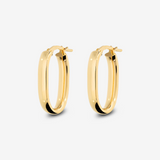 Orecchini Ovali Allungati Small in Argento 925 placcato Oro Giallo 18Kt