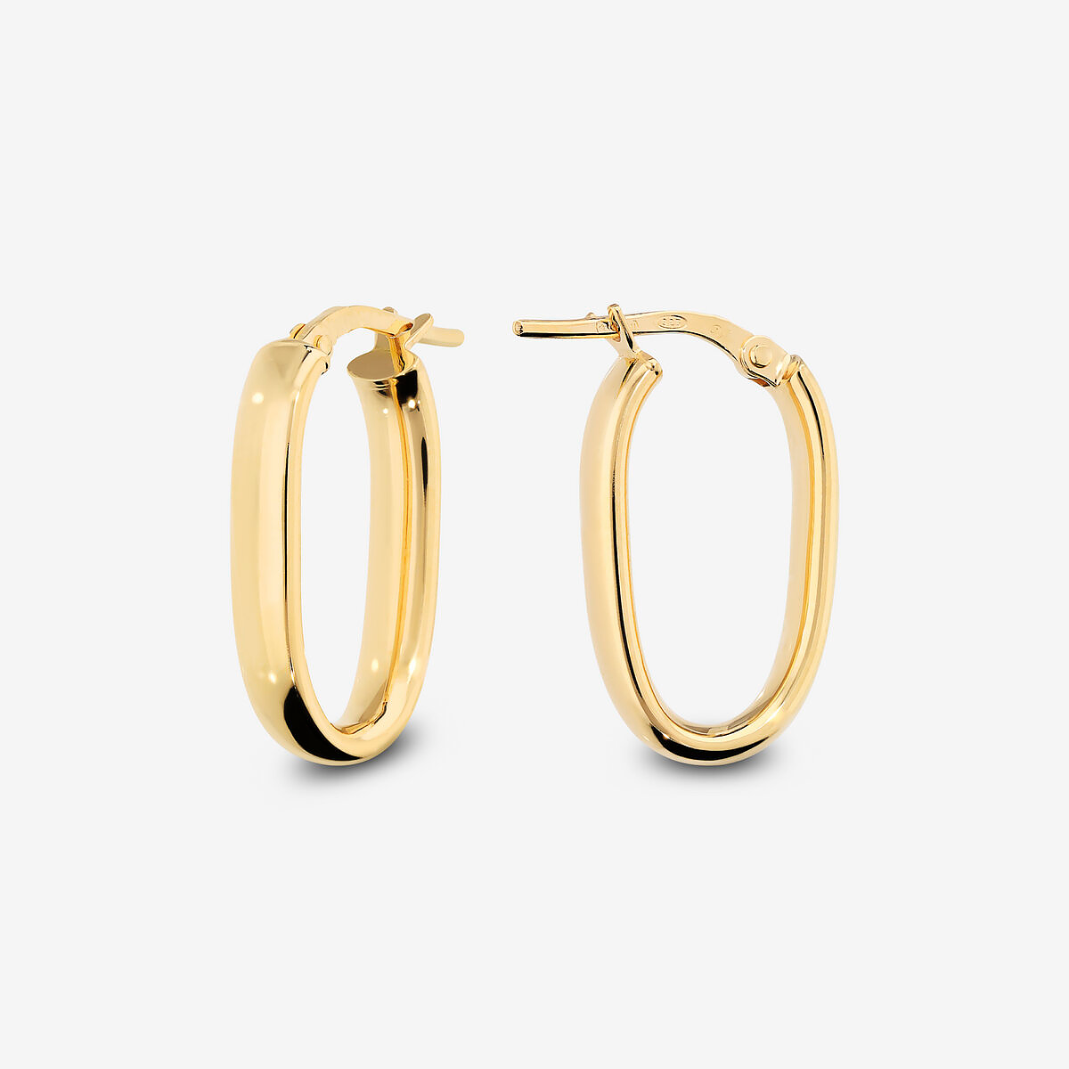 Small Elongated Oval Earrings in 18Kt Yellow Gold plated 925 Silver