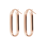 Mittelgroße längliche ovale Ohrringe aus 18 Karat rosévergoldetem 925er Silber